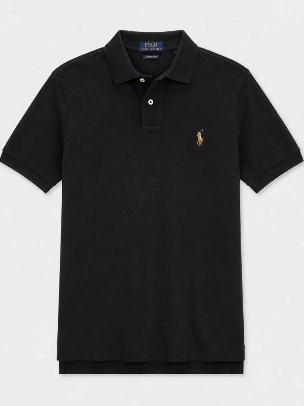 Polo Ralph Lauren Black Classic Fit Polo Shirt Men's Large Cotton Preppy